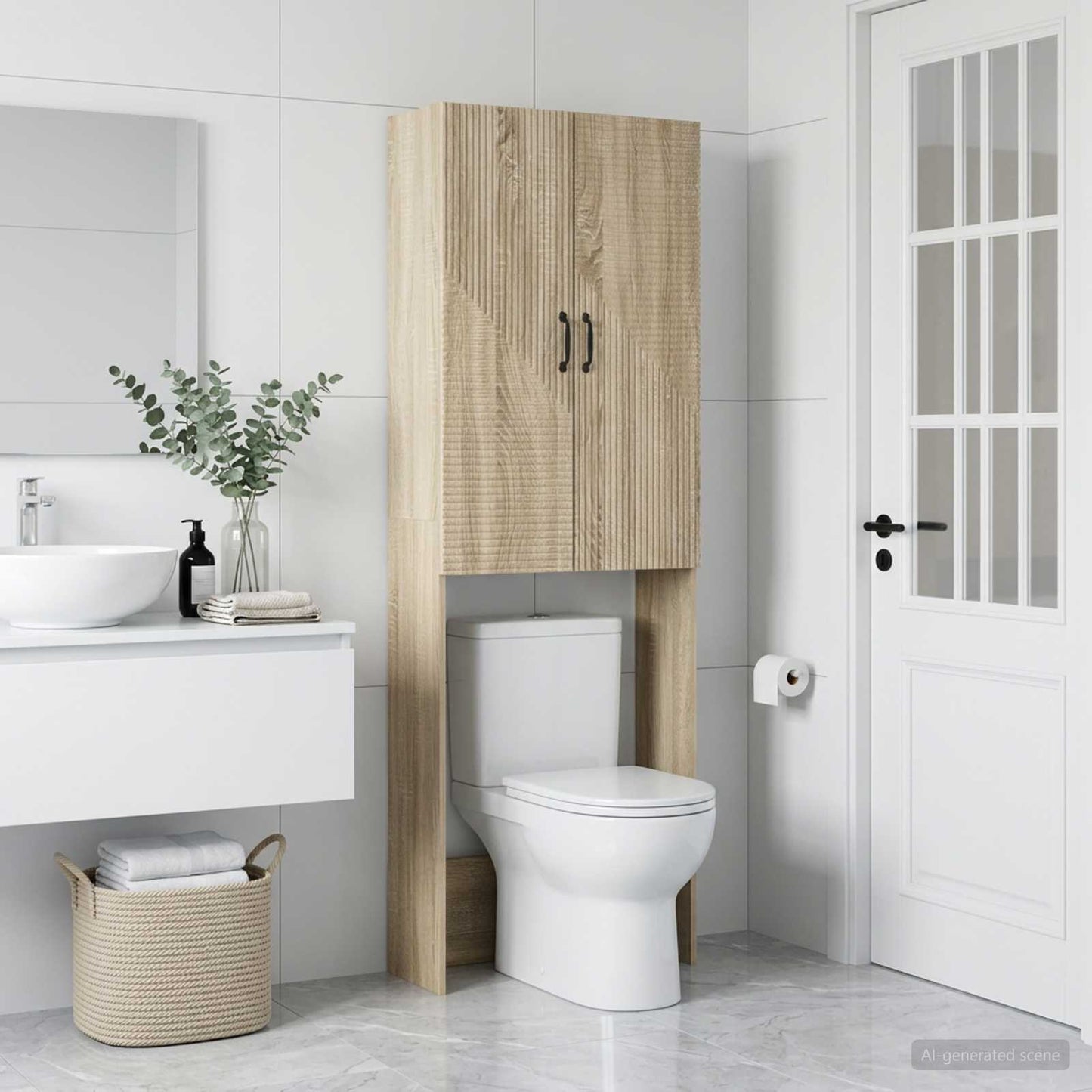 vidaXL Ντουλάπα τουαλέτας HAARLEM Sonoma Δρυς 66 x 25,5 x 190 εκ.