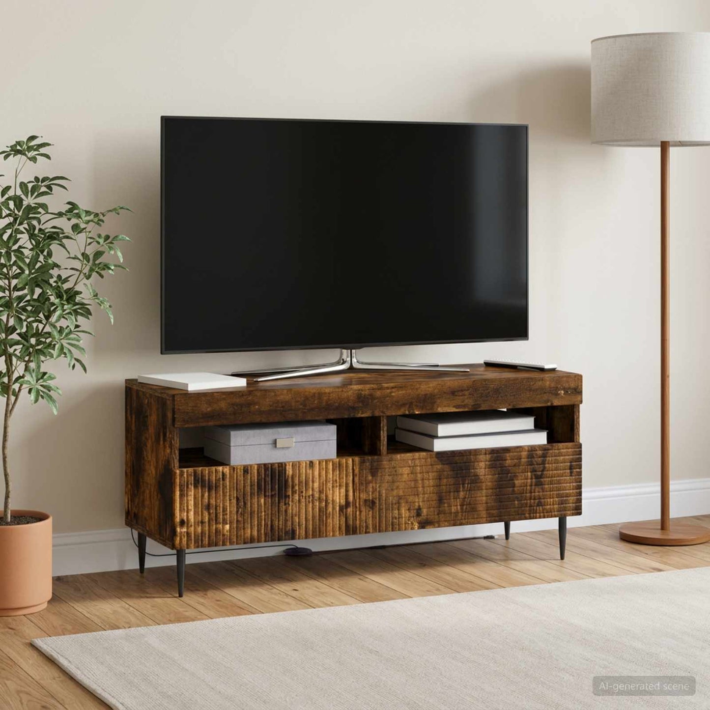 vidaXL Ντουλάπα LED Τηλεόρασης HAARLEM 100 x 35 x 43 εκ.