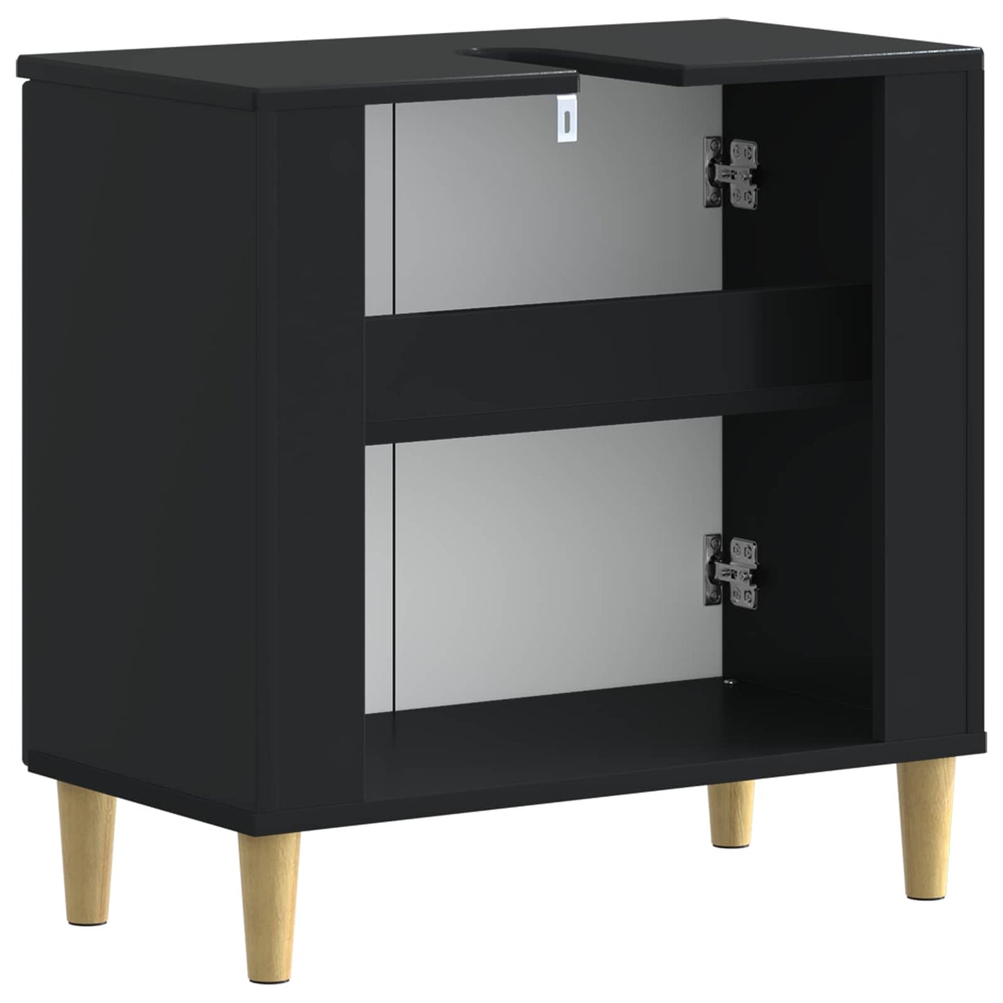 vidaXL Ντουλάπα Νιπτήρα Mπάνιου DELFT Μαύρο 59,5 x 31,5 x 59 εκ.