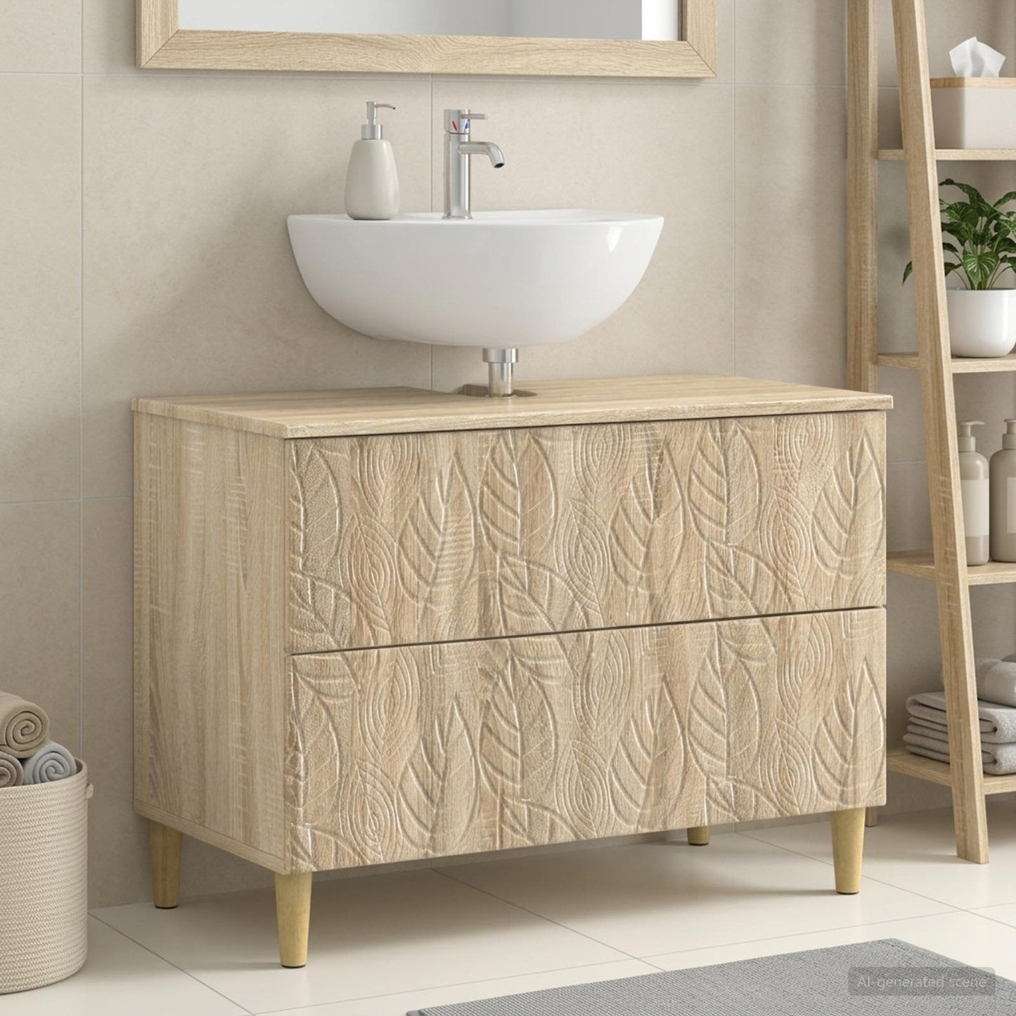 vidaXL Ντουλάπα Νιπτήρα Mπάνιου DELFT Sonoma Δρυς 82 x 41 x 59 εκ