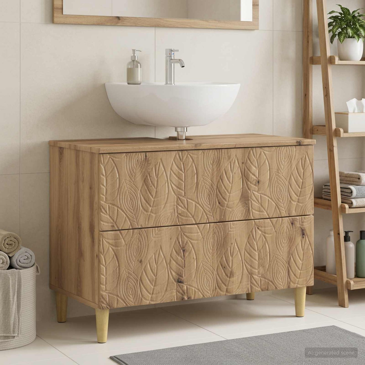 vidaXL Ντουλάπα Νιπτήρα Mπάνιου DELFT Artisan Δρυς 82 x 41 x 59 εκ