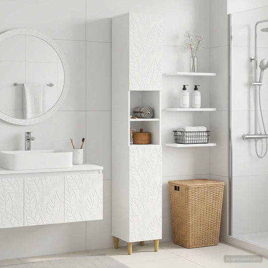 vidaXL Ντουλάπι Μπάνιου με Ανοιχτό Ράφι DELFT Λευκό 30 x 31 x 190 εκ