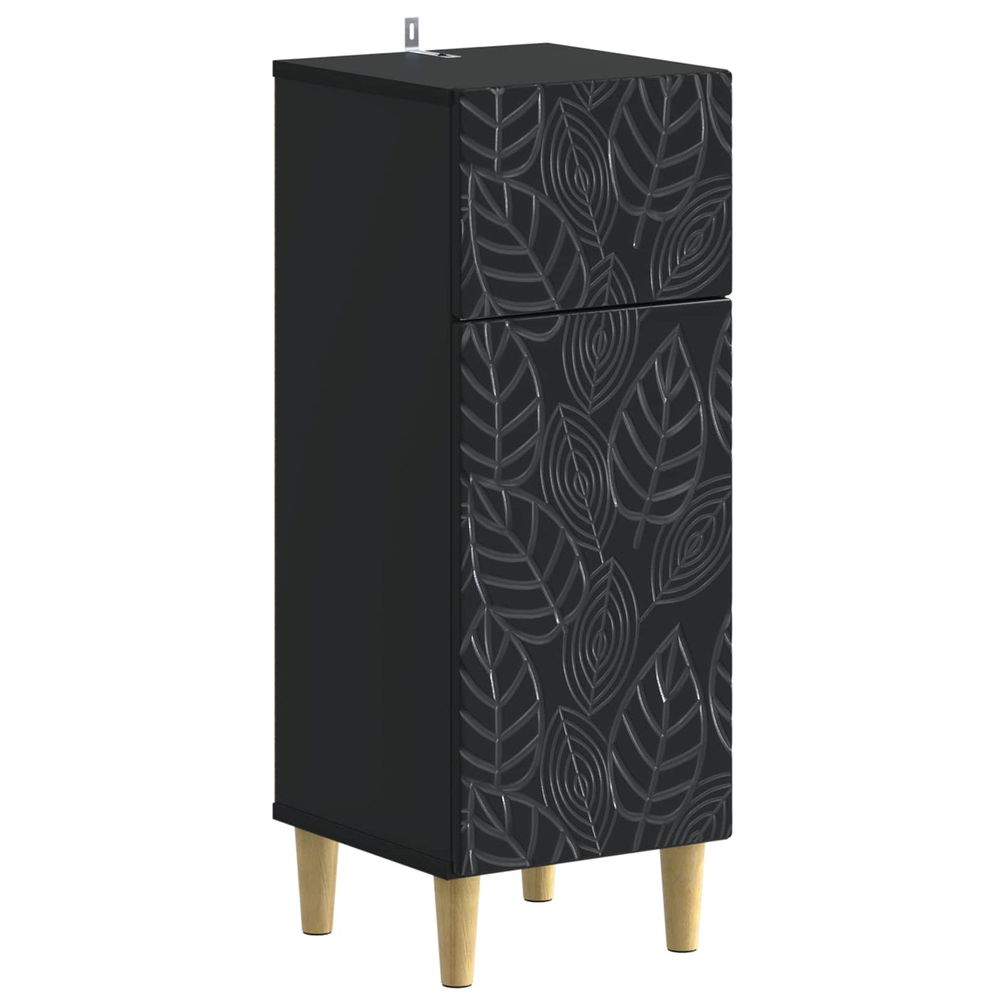 vidaXL Ντουλάπι Αποθήκευσης Μπάνιου DELFT Μαύρο 30 x 31 x 80 εκ.