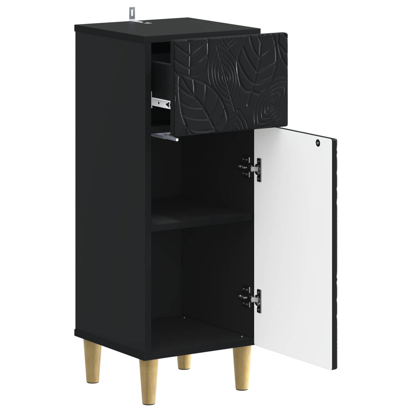 vidaXL Ντουλάπι Αποθήκευσης Μπάνιου DELFT Μαύρο 30 x 31 x 80 εκ.