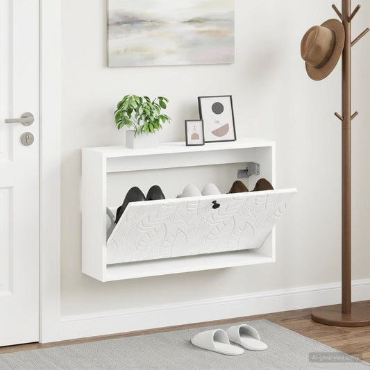 vidaXL Τοίχου Ντουλάπα Παπουτσιών DELFT 71 x 17 x 43 εκ Λευκό