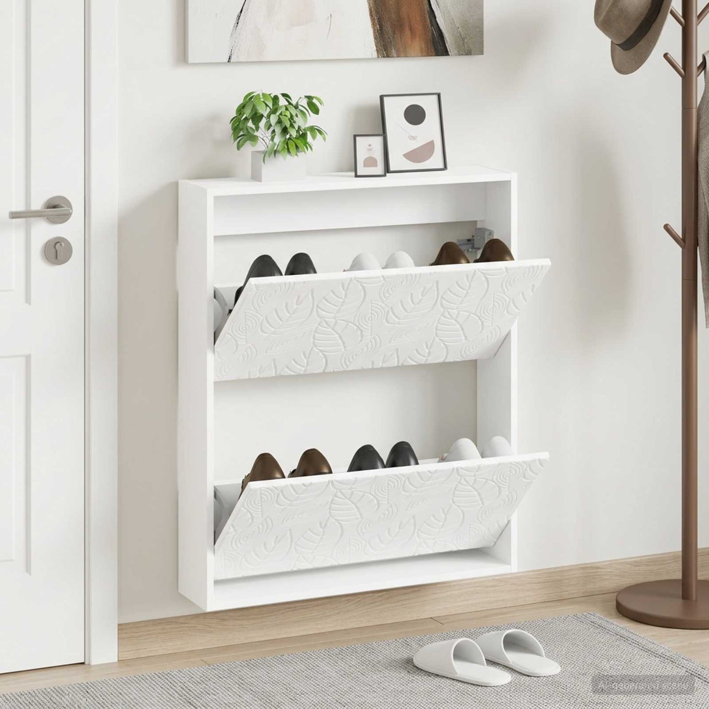 vidaXL Τοίχου Ντουλάπα Παπουτσιών DELFT 71 x 17 x 86 εκ. Λευκό