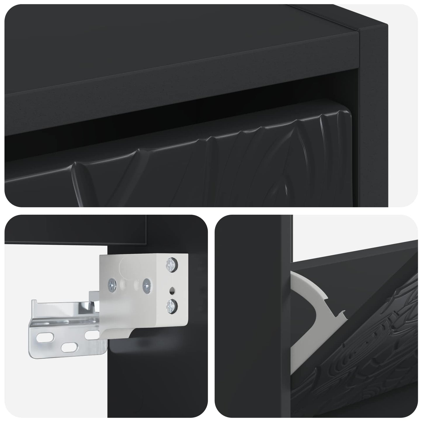 vidaXL Τοίχου Ντουλάπα Παπουτσιών DELFT 71 x 17 x 86 εκ. Μαύρο