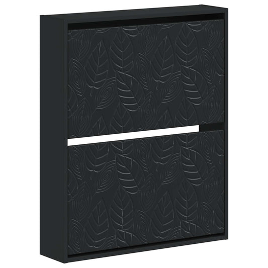 vidaXL Τοίχου Ντουλάπα Παπουτσιών DELFT 71 x 17 x 86 εκ. Μαύρο