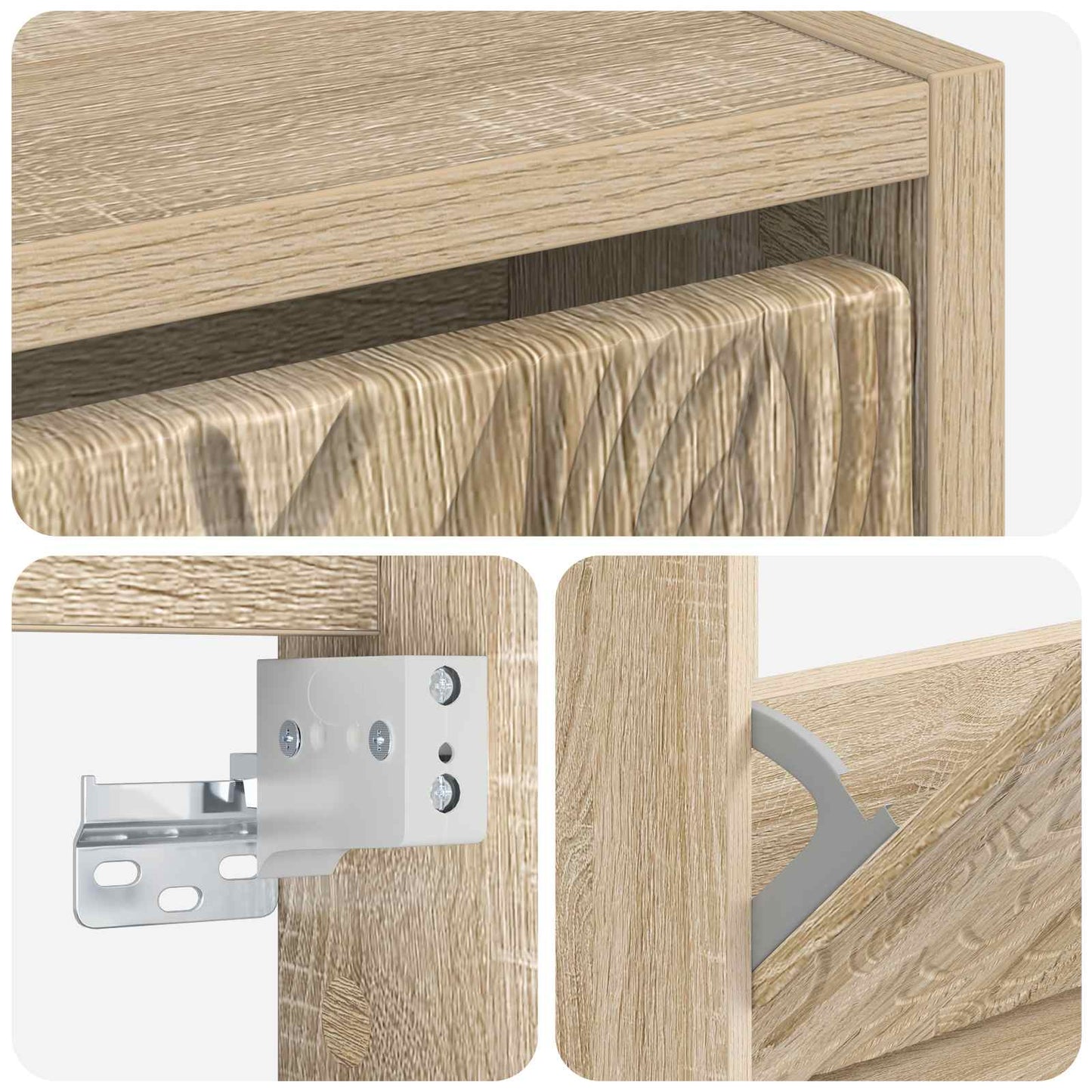 vidaXL Τοίχου Ντουλάπα Παπουτσιών DELFT 71 x 17 x 86 εκ. Sonoma Δρυς