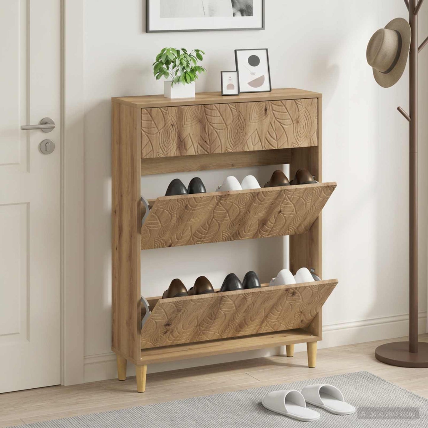 vidaXL Ντουλάπα Παπουτσιών DELFT 78 x 24 x 103 εκ. Επεξεργασμένο Ξύλο