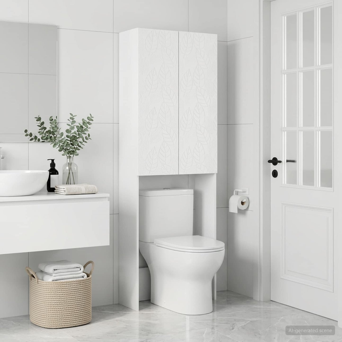 vidaXL Ντουλάπα τουαλέτας DELFT Λευκό 66 x 25,5 x 190 εκ.