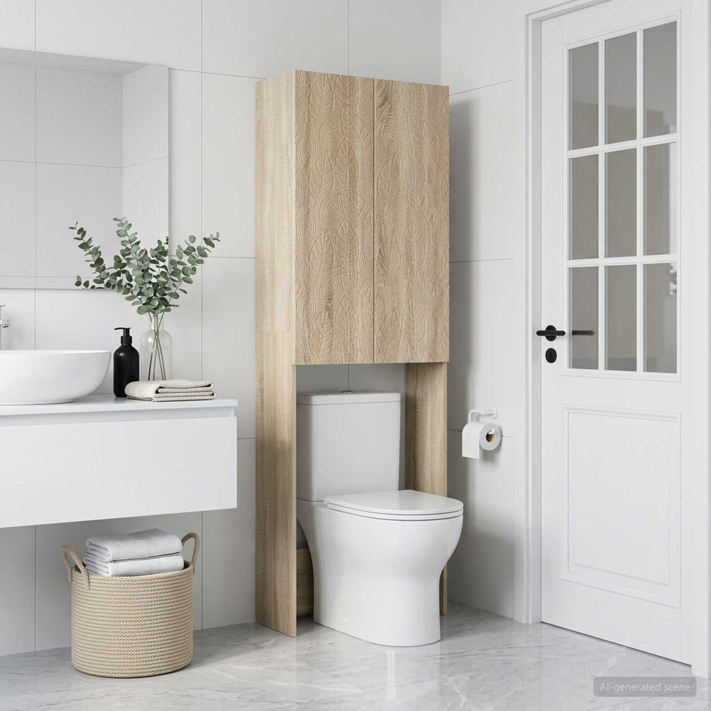 vidaXL Ντουλάπα τουαλέτας DELFT Sonoma Δρυς 66 x 25,5 x 190 εκ.