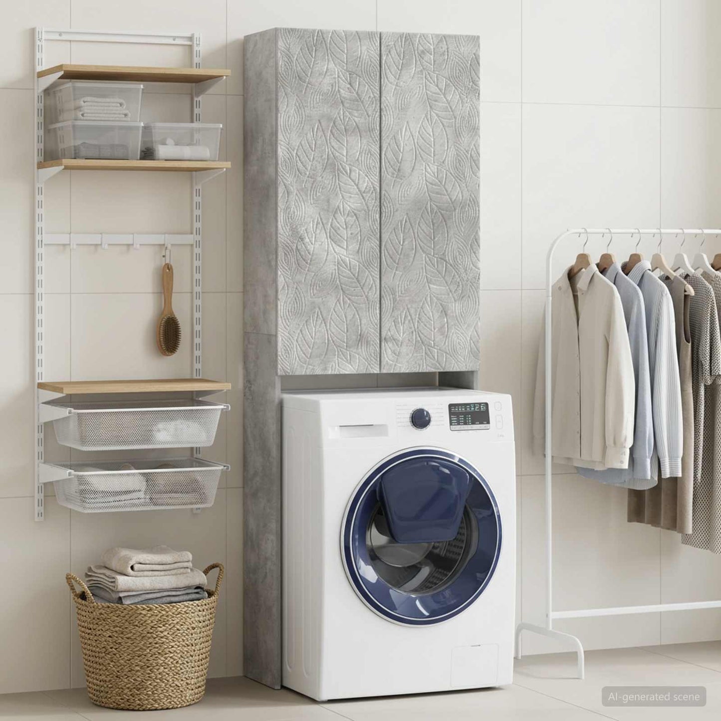 vidaXL Ντουλάπα τουαλέτας DELFT Γκρι Σκυροδέματος 66 x 25,5 x 190 εκ.