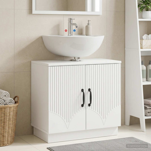 vidaXL Ντουλάπα Νιπτήρα Mπάνιου HOORN Λευκό 59,5 x 31,5 x 56 εκ.