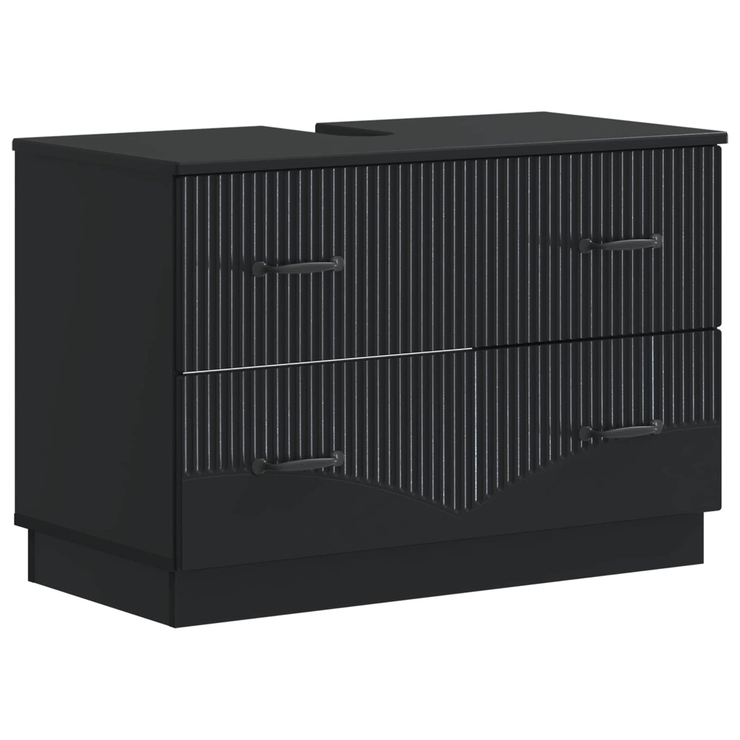 vidaXL Ντουλάπα Νιπτήρα Mπάνιου HOORN Μαύρο 82 x 41 x 56 εκ.