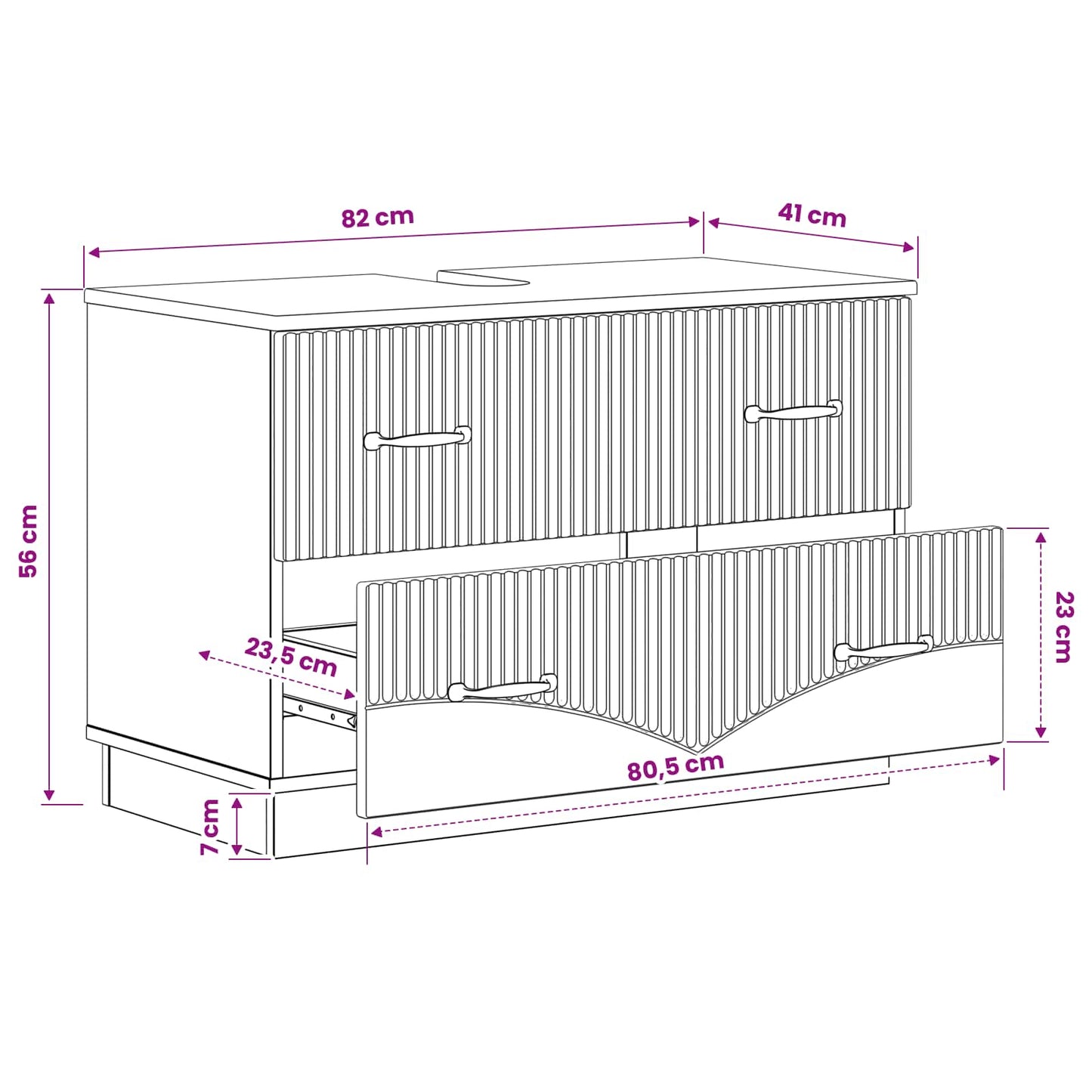 vidaXL Ντουλάπα Νιπτήρα Mπάνιου HOORN Μαύρο 82 x 41 x 56 εκ.
