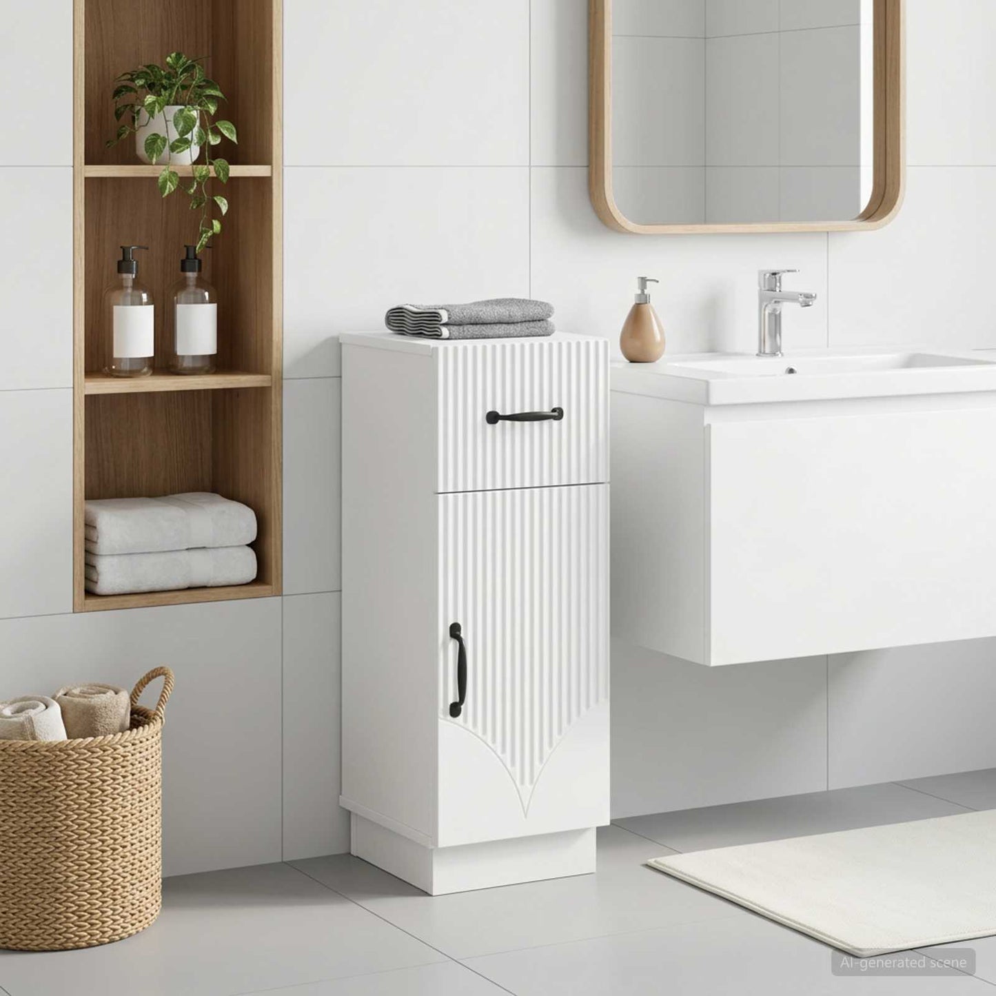 vidaXL Ντουλάπι Αποθήκευσης Μπάνιου HOORN Λευκό 30 x 31 x 77 εκ.