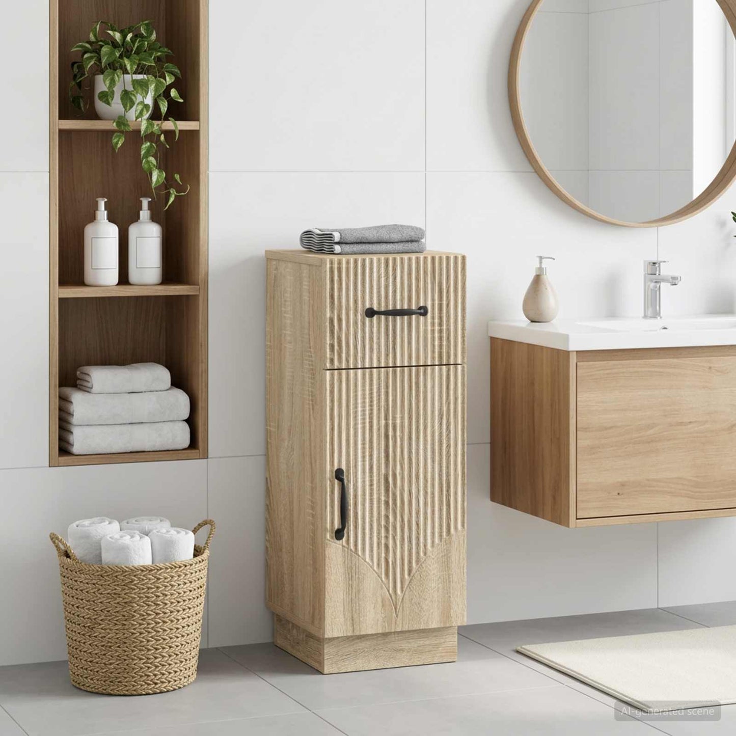 vidaXL Ντουλάπι Αποθήκευσης Μπάνιου HOORN Sonoma Δρυς 30 x 31 x 77 εκ.