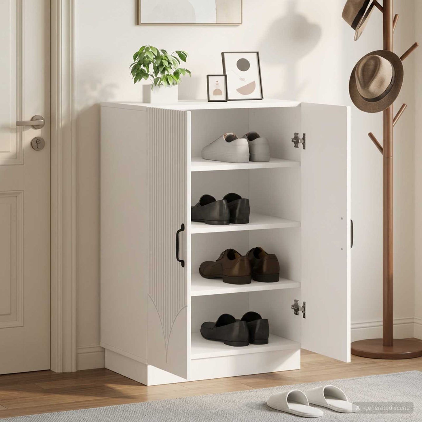 vidaXL Ντουλάπα Παπουτσιών HOORN 59,5 x 39,5 x 87 εκ Λευκό