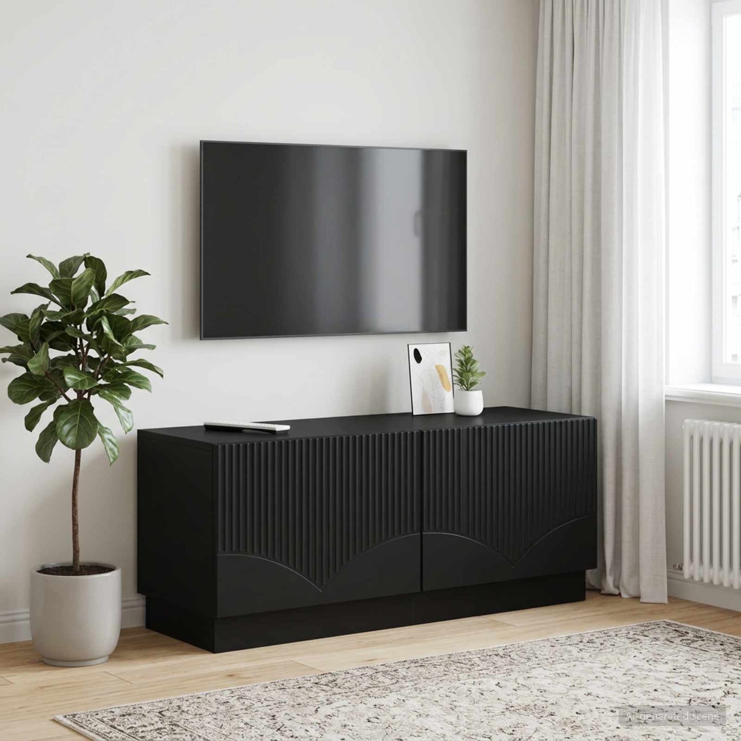 vidaXL Ντουλάπι TV Μαύρο Επεξεργασμένο Ξύλο