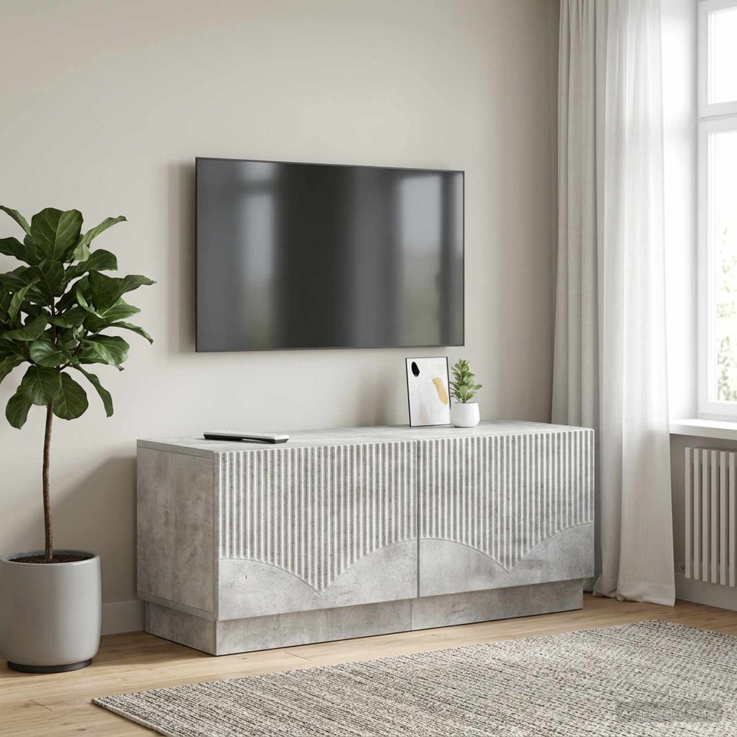 vidaXL Ντουλάπι TV Γκρι Σκυροδέματος Επεξεργασμένο Ξύλο