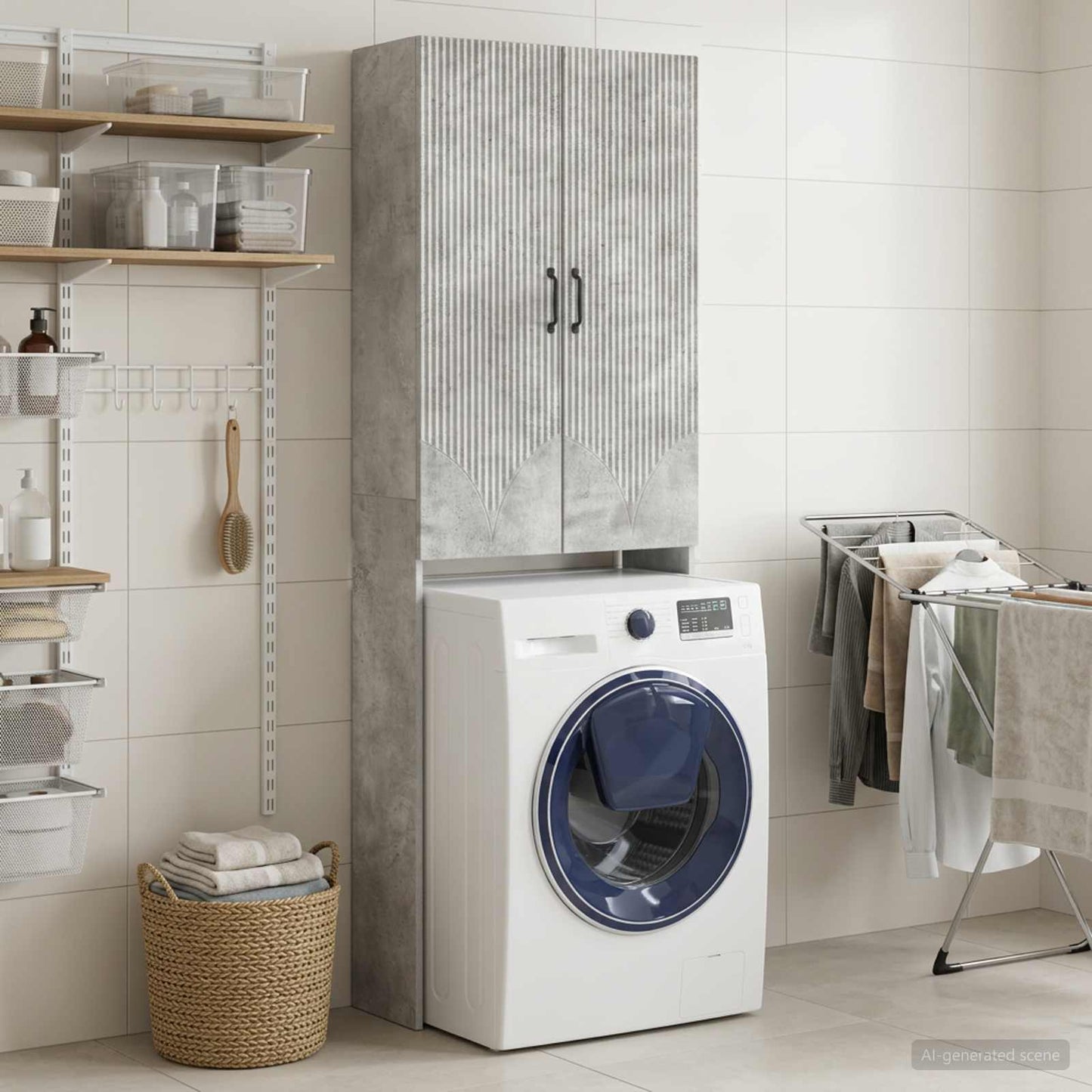vidaXL Ντουλάπα τουαλέτας HOORN Γκρι Σκυροδέματος 66 x 25,5 x 190 εκ.