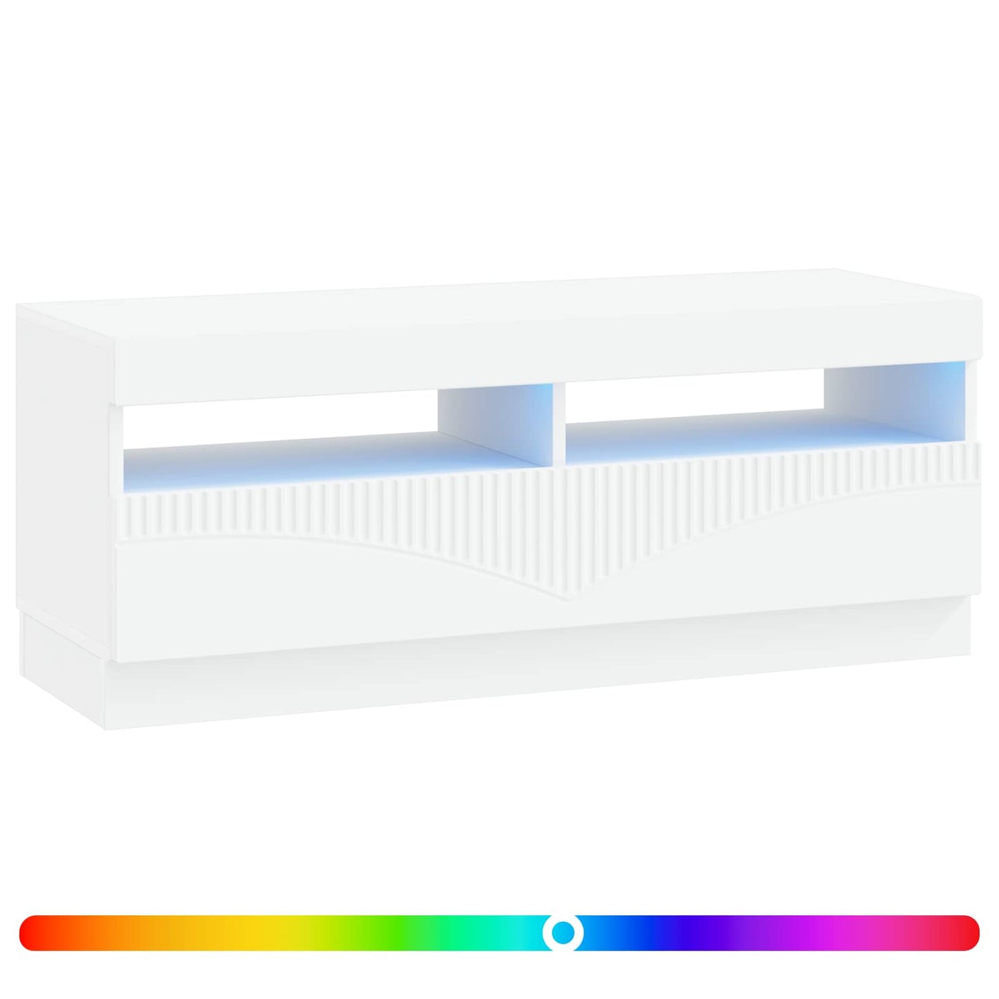 vidaXL Ντουλάπα LED Τηλεόρασης Λευκό Επεξεργασμένο Ξύλο
