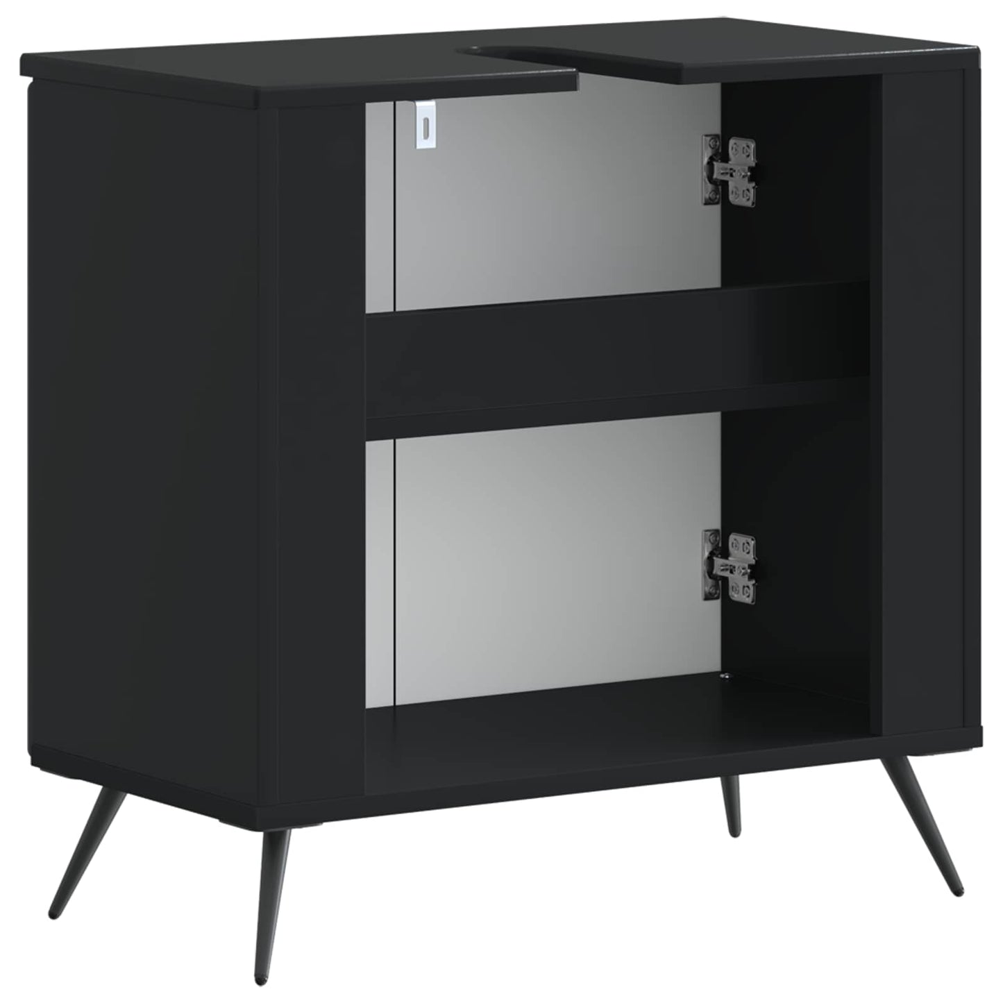 vidaXL Ντουλάπα Νιπτήρα Mπάνιου BREDA Μαύρο 59,5 x 31,5 x 59 εκ.