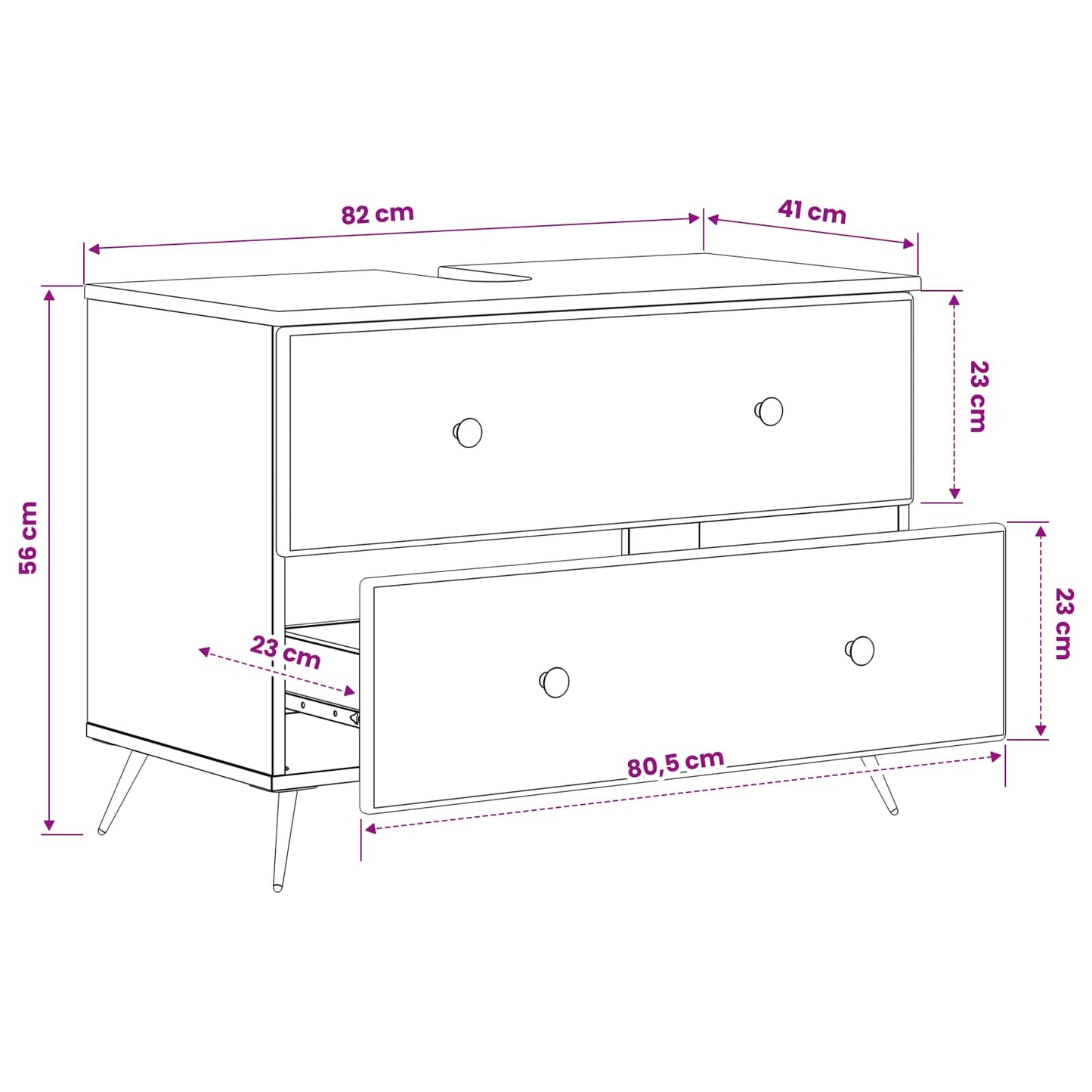 vidaXL Ντουλάπα Νιπτήρα Mπάνιου BREDA Γκρι Sonoma 82 x 41 x 59 εκ