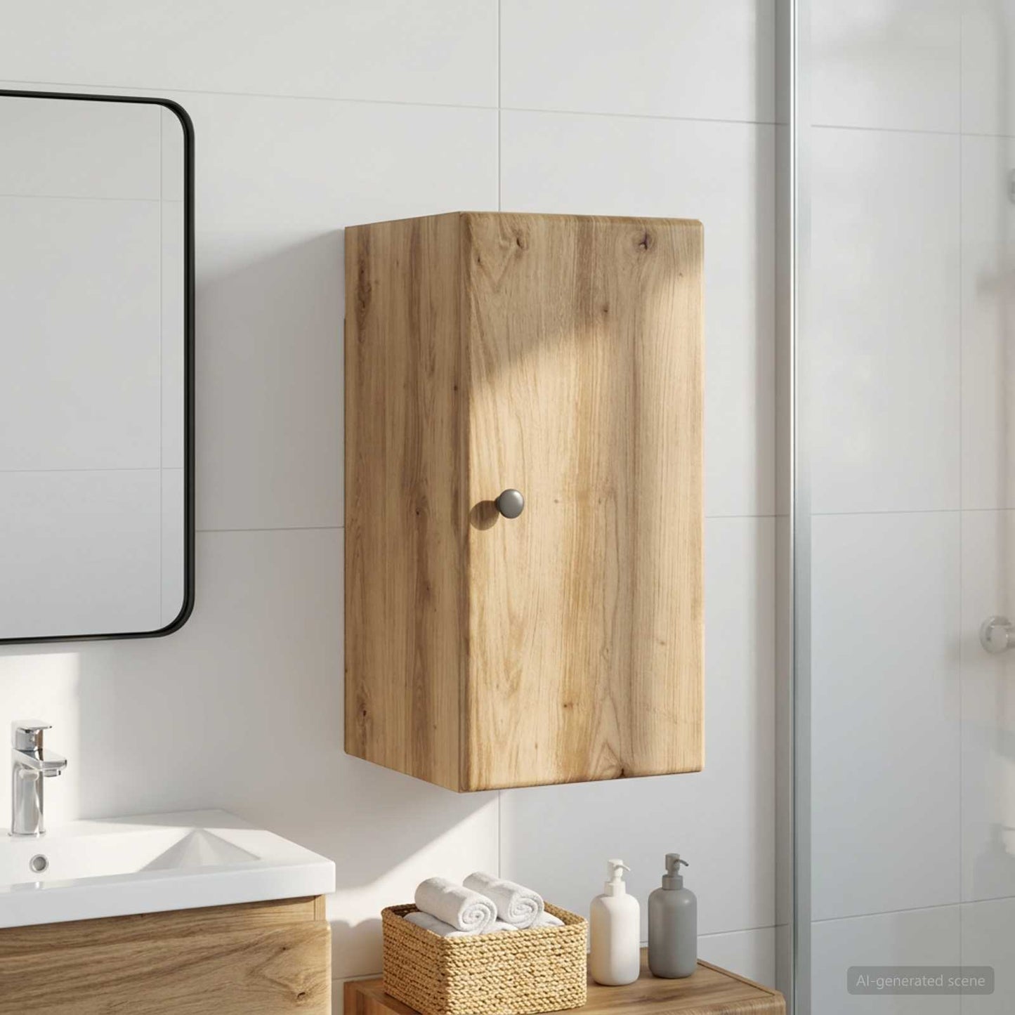 vidaXL Ντουλάπα τοίχου μπάνιου BREDA Artisan Δρυς 30 x 31 x 59 εκ.