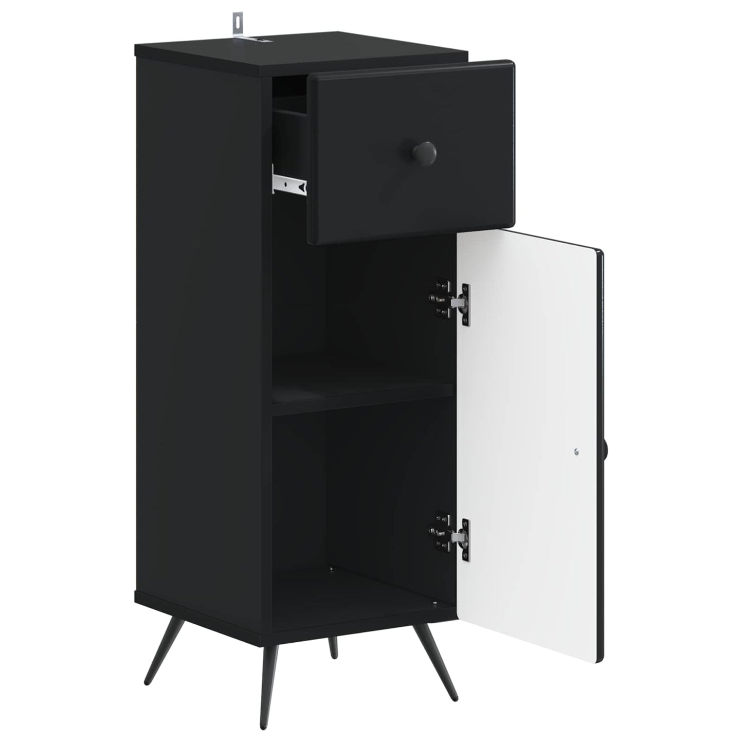 vidaXL Ντουλάπι Αποθήκευσης Μπάνιου BREDA Μαύρο 30 x 31 x 80 εκ.