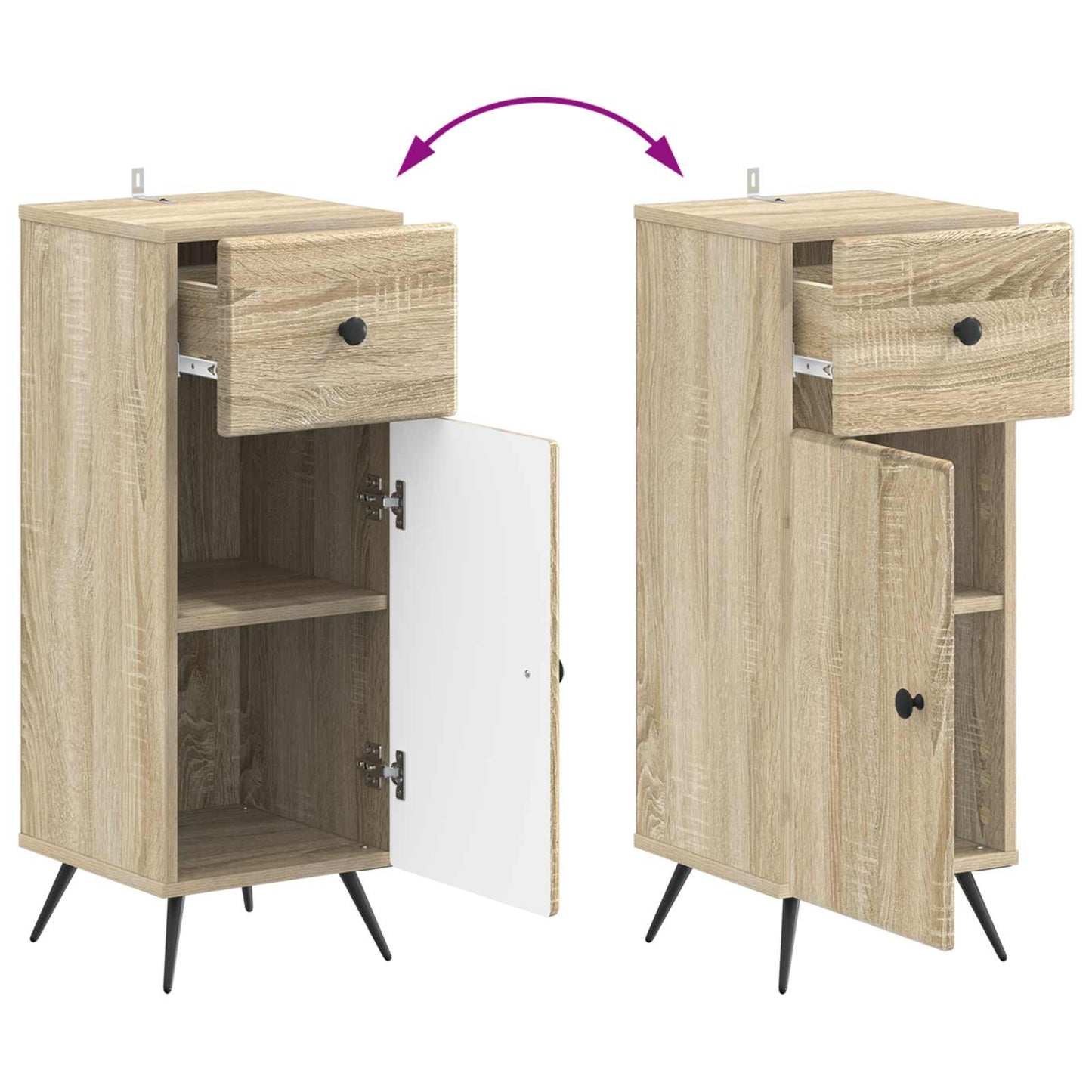 vidaXL Ντουλάπι Αποθήκευσης Μπάνιου BREDA Sonoma Δρυς 30 x 31 x 80 εκ.