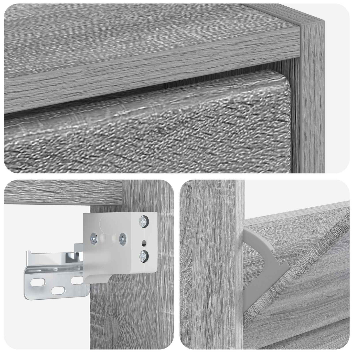 vidaXL Τοίχου Ντουλάπα Παπουτσιών BREDA 71 x 17 x 43 εκ Γκρι Sonoma