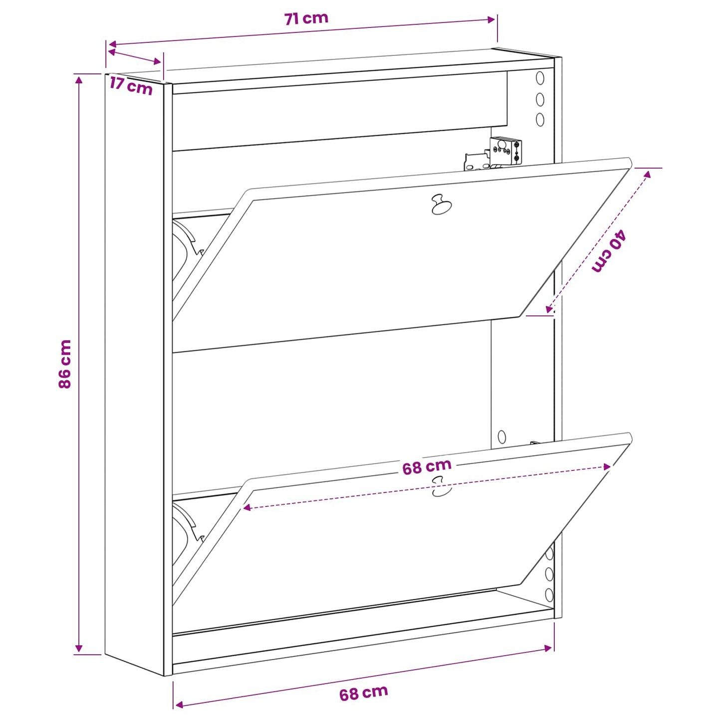 vidaXL Τοίχου Ντουλάπα Παπουτσιών BREDA 71 x 17 x 86 εκ. Artisan Δρυς