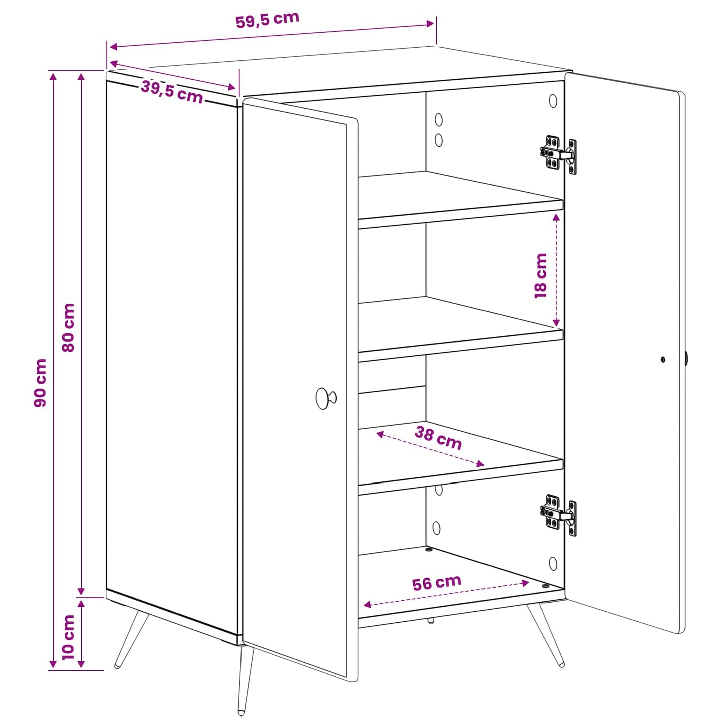 vidaXL Ντουλάπα Παπουτσιών BREDA 59,5 x 39,5 x 90 εκ. Γκρι Sonoma