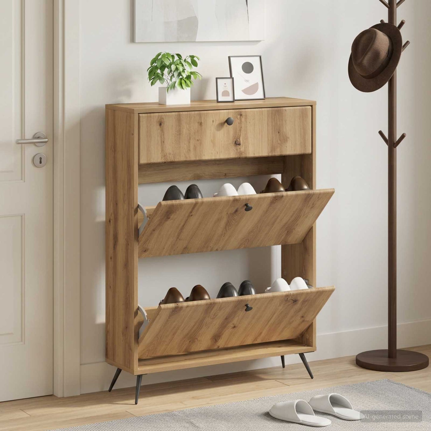vidaXL Ντουλάπα Παπουτσιών BREDA 78 x 24 x 103 εκ. Επεξεργασμένο Ξύλο