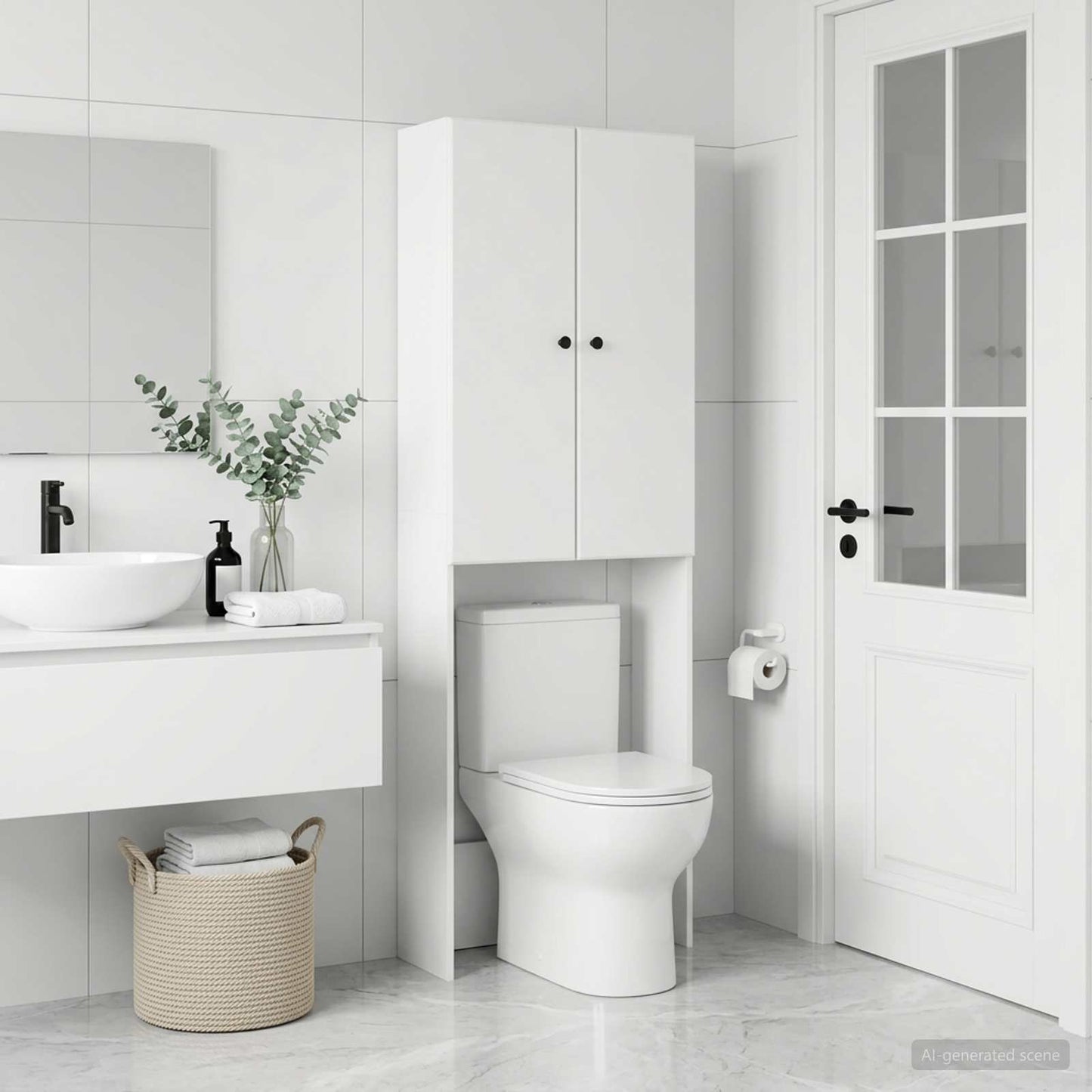 vidaXL Ντουλάπα τουαλέτας BREDA Λευκό 66 x 25,5 x 190 εκ.