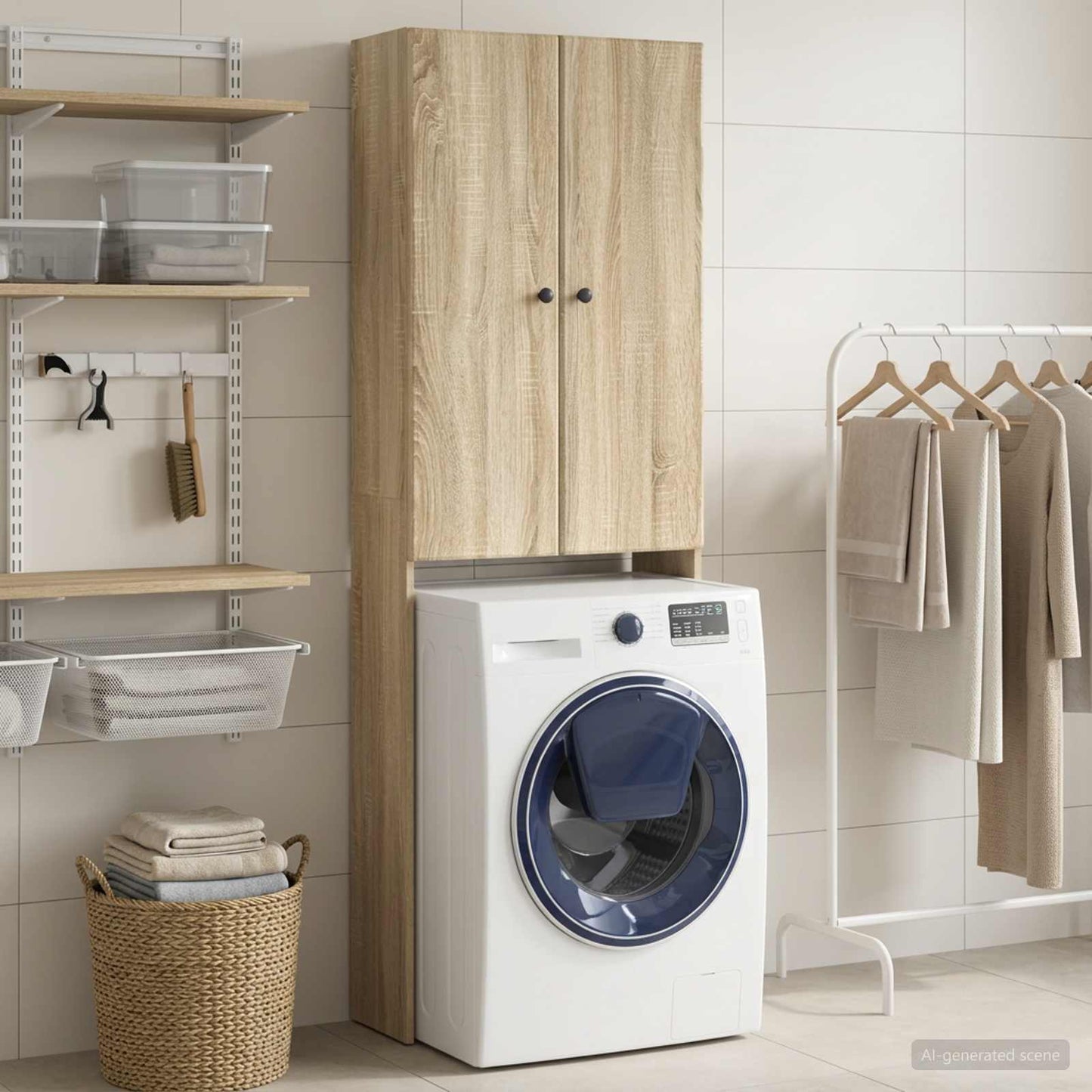 vidaXL Ντουλάπα τουαλέτας BREDA Sonoma Δρυς 66 x 25,5 x 190 εκ.