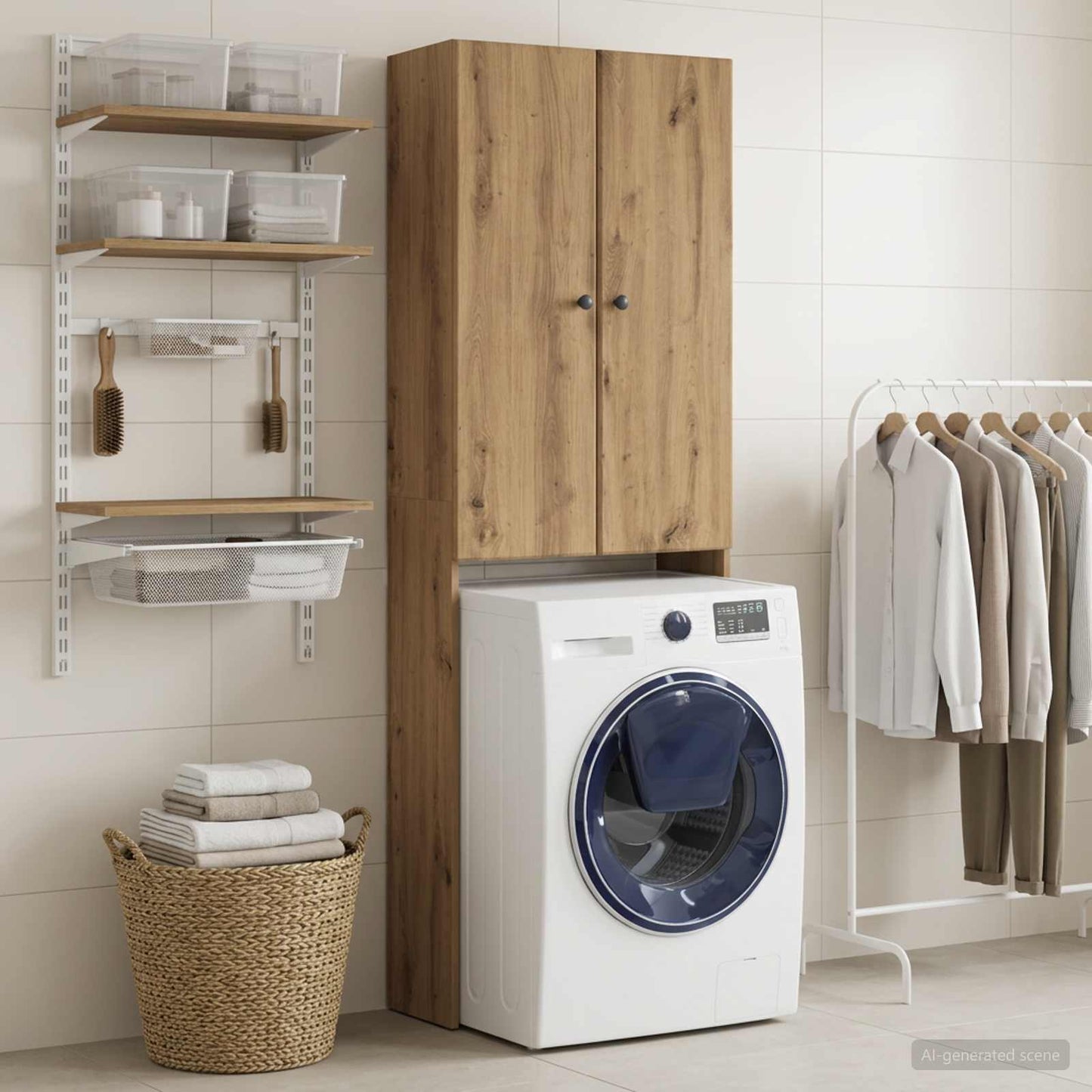 vidaXL Ντουλάπα τουαλέτας BREDA Artisan Δρυς 66 x 25,5 x 190 εκ.