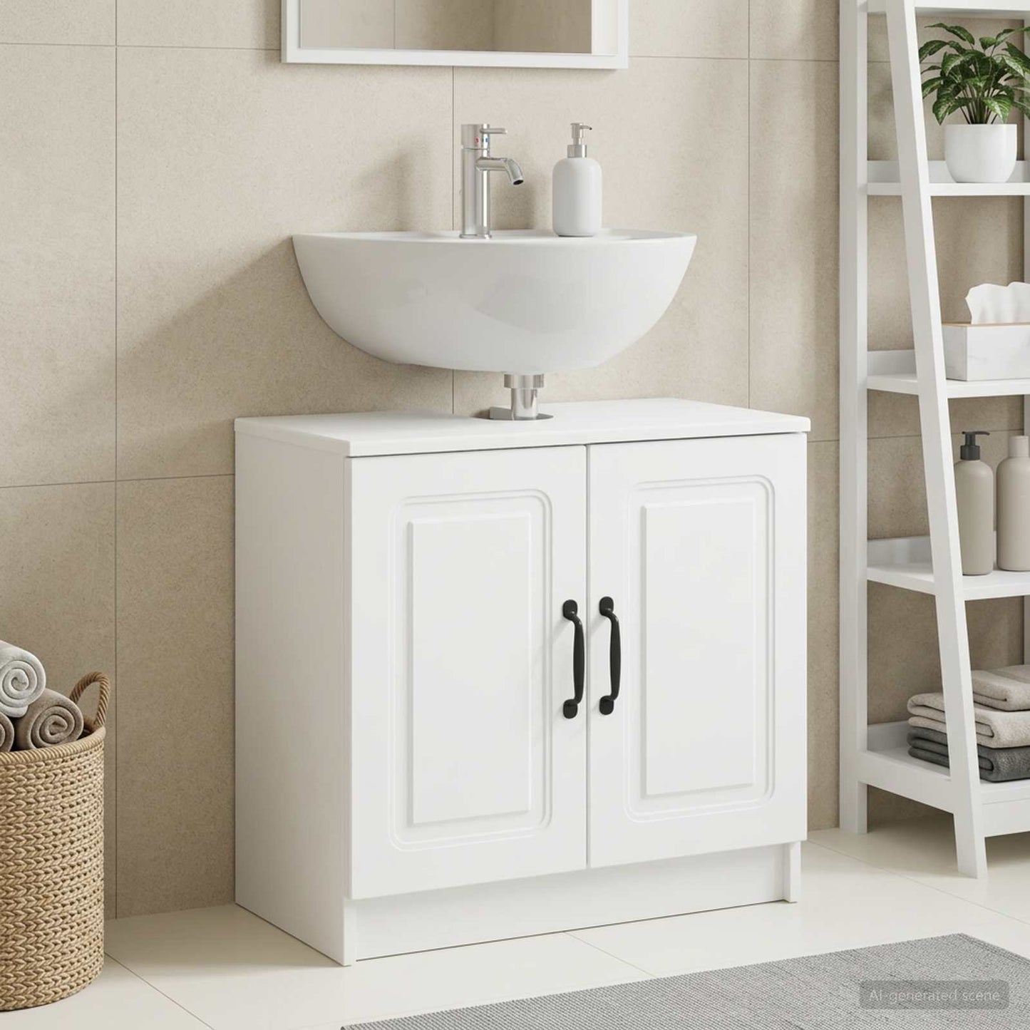vidaXL Ντουλάπα Νιπτήρα Mπάνιου UTRECHT Λευκό 59,5 x 31,5 x 59 εκ.