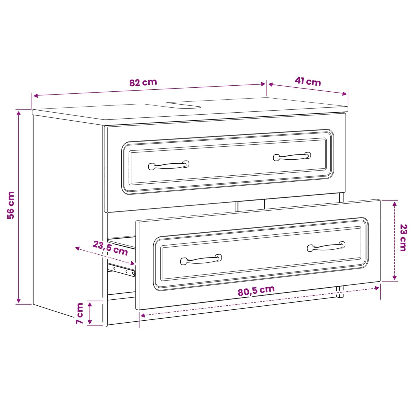 vidaXL Ντουλάπα Νιπτήρα Mπάνιου UTRECHT Γκρι Sonoma 82 x 41 x 56 εκ.