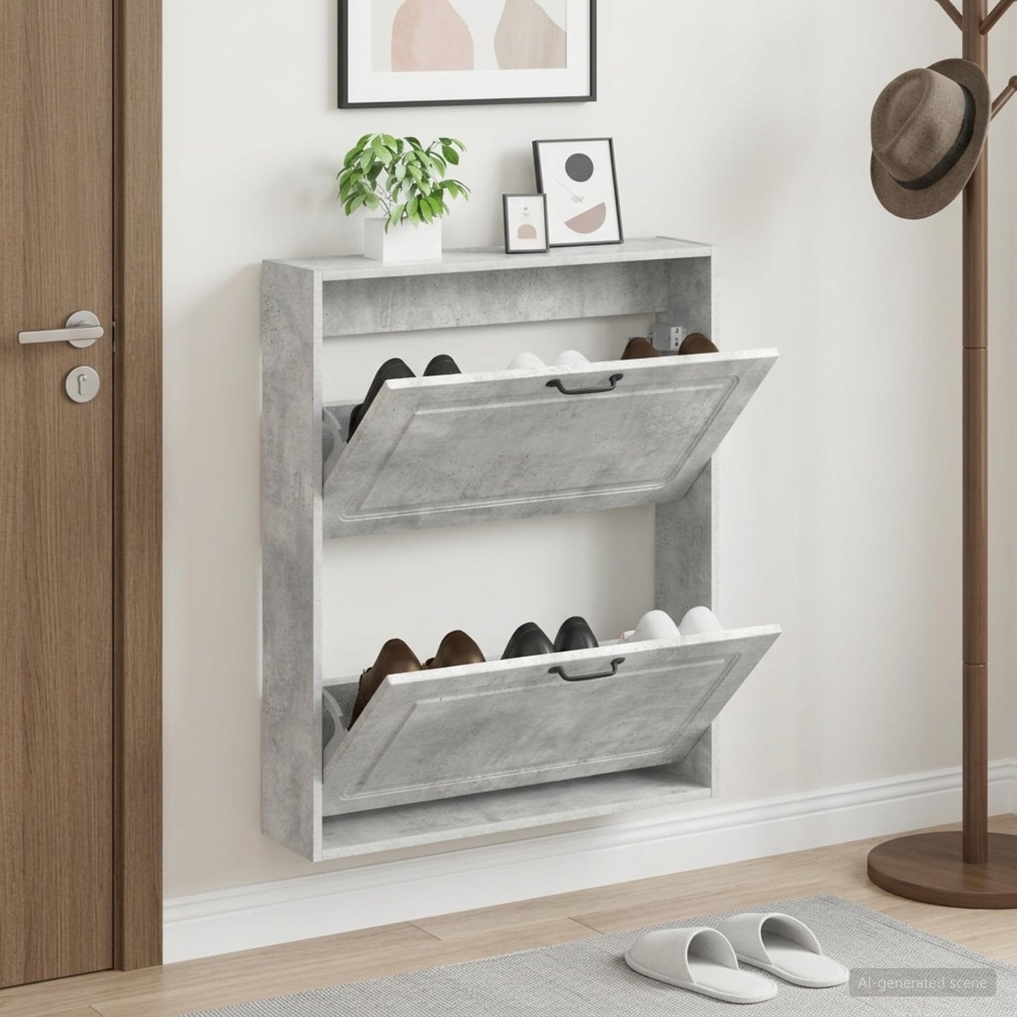 vidaXL Τοίχου Ντουλάπα Παπουτσιών UTRECHT 71 x 17 x 86 εκ.