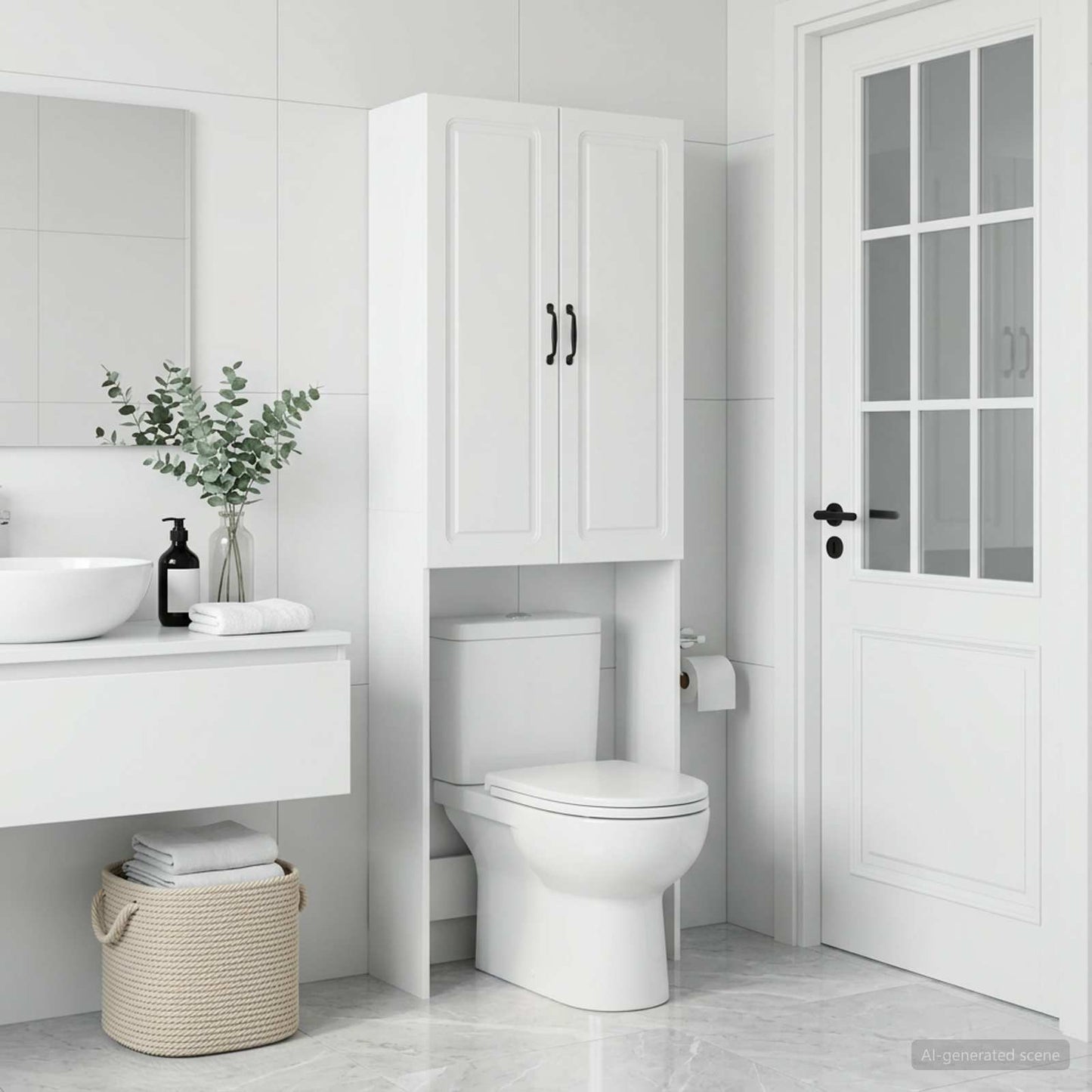 vidaXL Ντουλάπα τουαλέτας UTRECHT Λευκό 66 x 25,5 x 190 εκ.