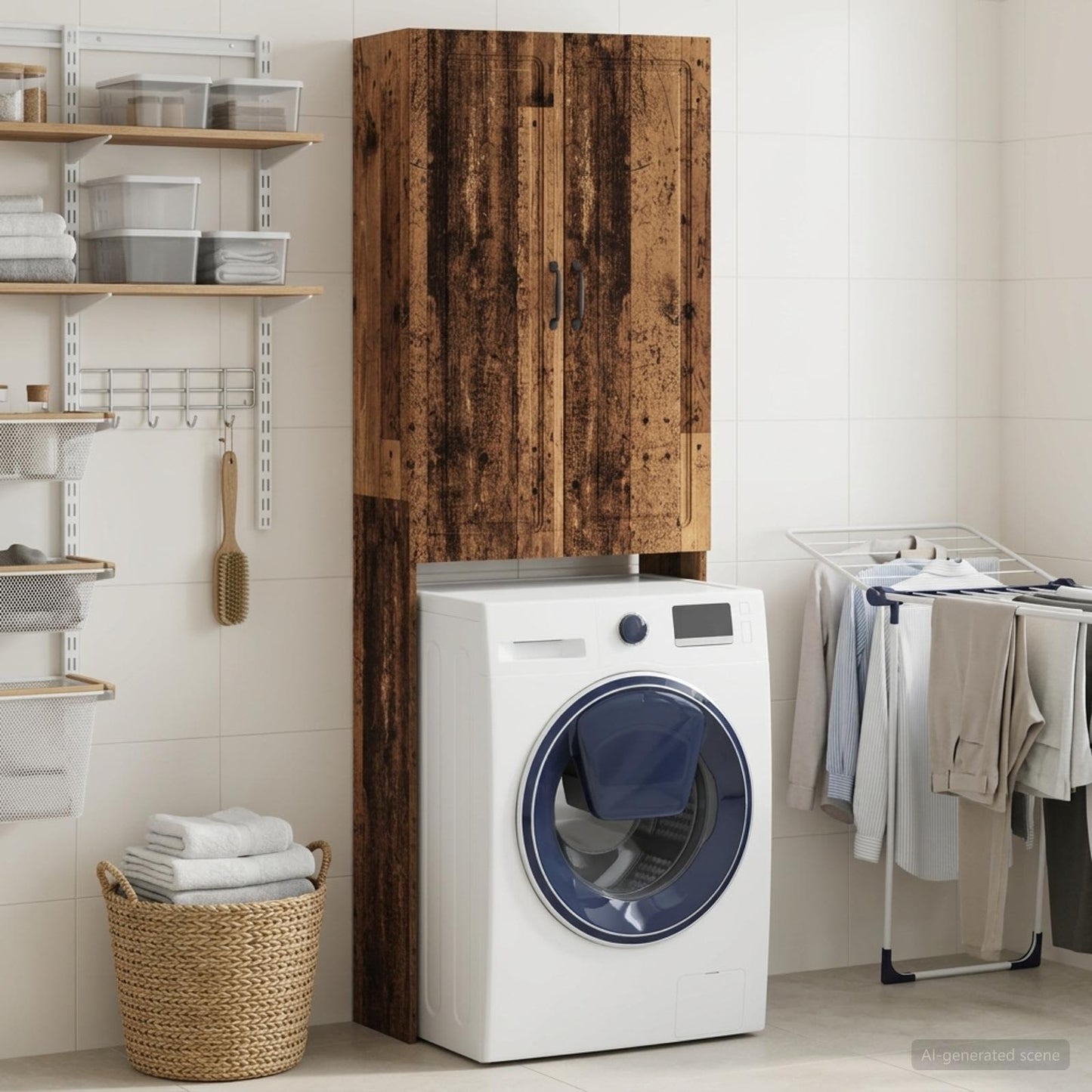 vidaXL Ντουλάπα τουαλέτας UTRECHT Παλαιωμένο ξύλο 66 x 25,5 x 190 εκ.