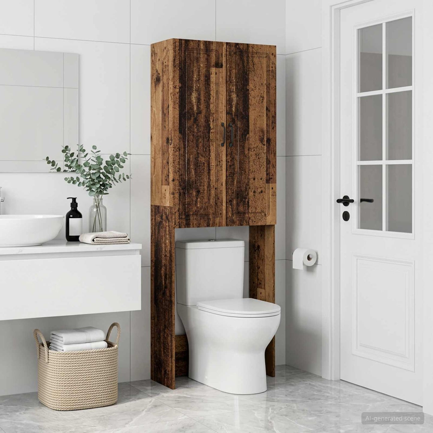 vidaXL Ντουλάπα τουαλέτας UTRECHT Παλαιωμένο ξύλο 66 x 25,5 x 190 εκ.