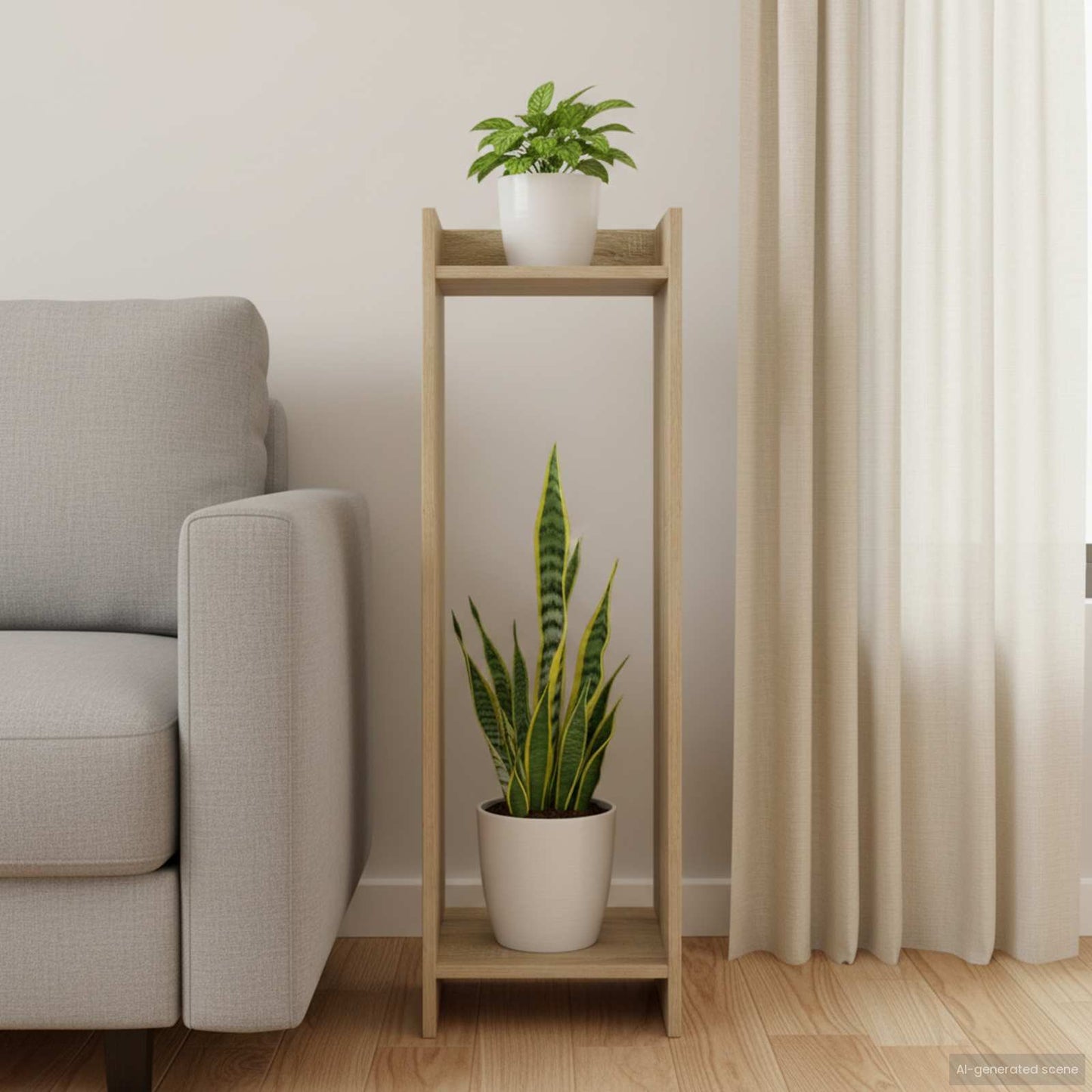 vidaXL Βάση φυτών με ράφι Δρύς Sonoma 30 x 30 x 100 εκ