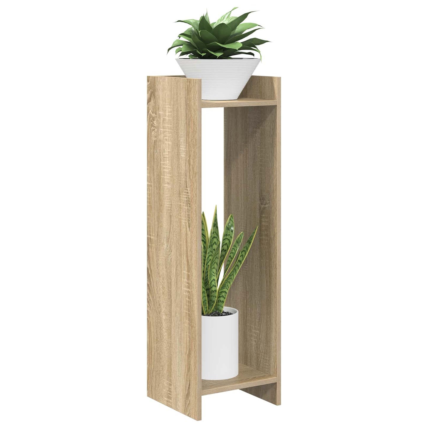vidaXL Βάση φυτών με ράφι 2 pcs Δρύς Sonoma 30 x 30 x 100 εκ
