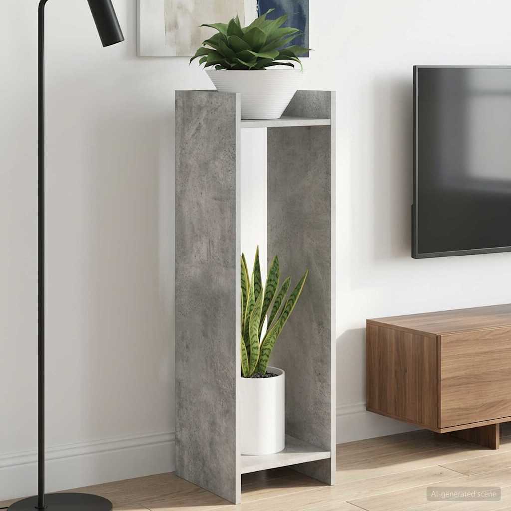 vidaXL Βάση φυτών με ράφι 2 pcs Σκυρόχρωμο Γκρι 30 x 30 x 100 εκ