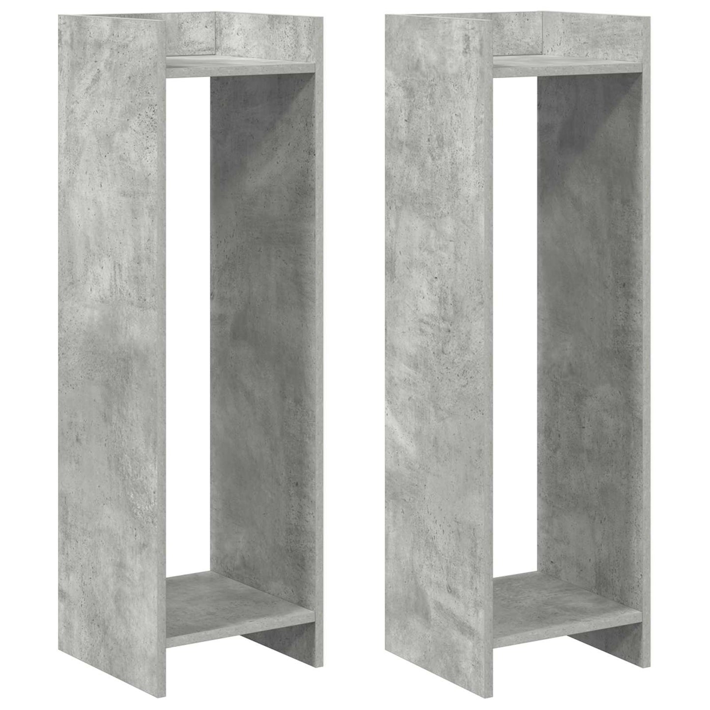 vidaXL Βάση φυτών με ράφι 2 pcs Σκυρόχρωμο Γκρι 30 x 30 x 100 εκ