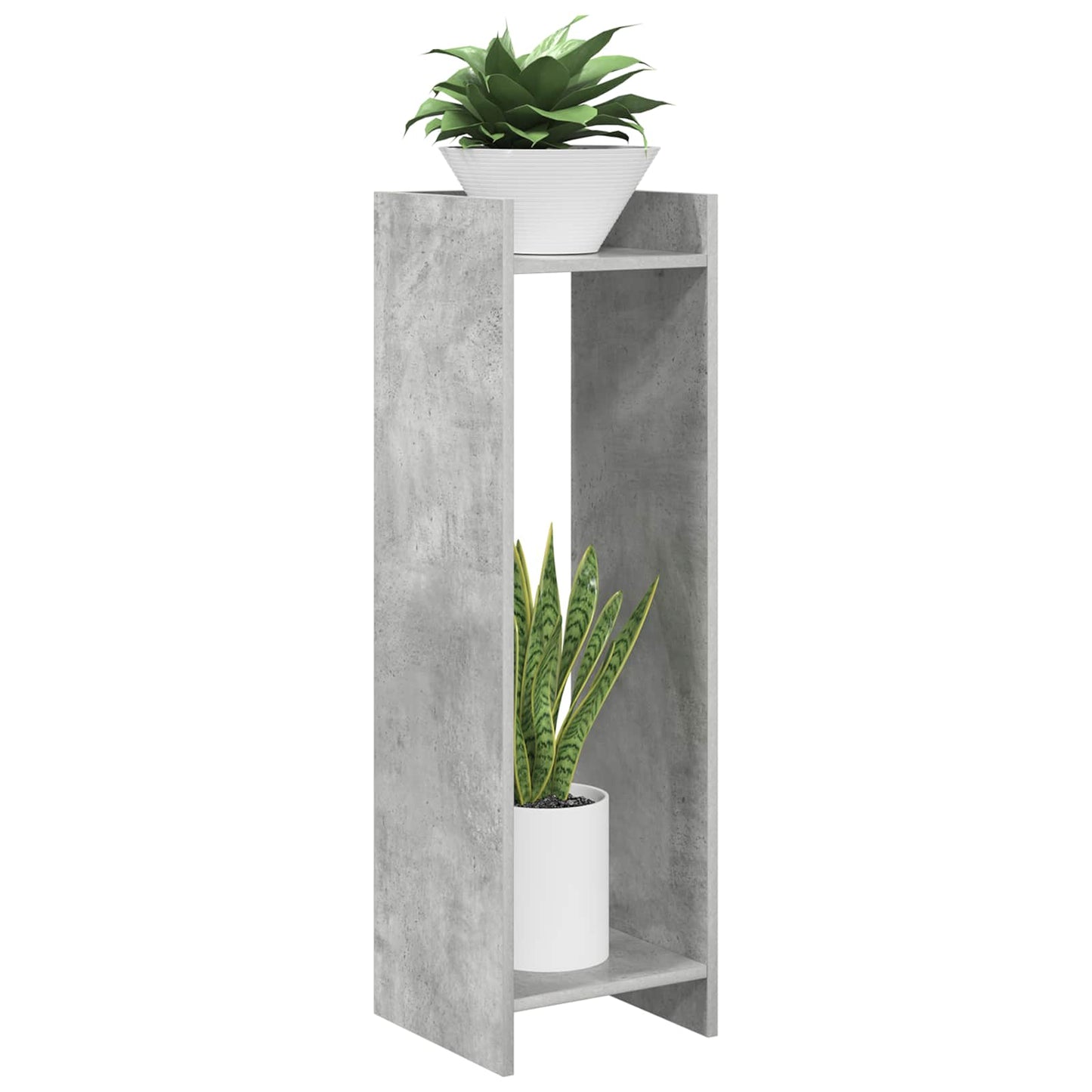 vidaXL Βάση φυτών με ράφι 2 pcs Σκυρόχρωμο Γκρι 30 x 30 x 100 εκ